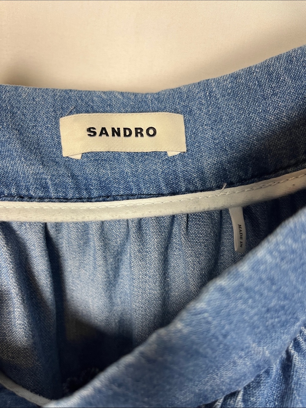 SANDRO NEW fanfan denim ruffle tiered western skirt US SZ S/4 - Picture 4 of 9